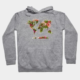 world map flowers  #map #worldmap Hoodie